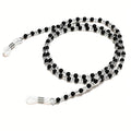 Pearl Beaded Eyeglass Chain Sunglass Holder Strap Lanyard Eyeglass Chain Lanyard Qst 1PC-Black