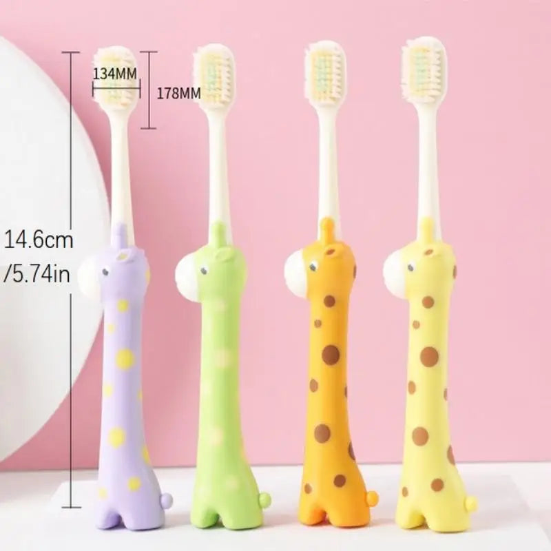2-Pack Giraffe Kids Toothbrush – Soft Bristles, Ages 3–12 Kids Toothbrush Qst