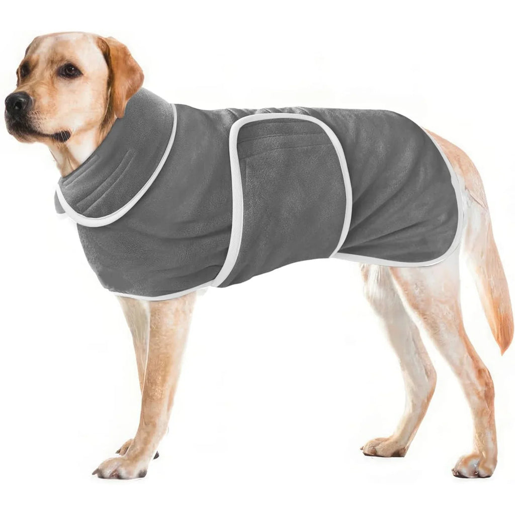 Pet Quick-Dry Microfiber Bathrobe Towel for Dogs & Cats Pet Grooming Towel Qst Gray S
