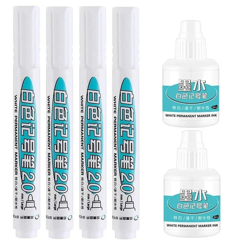 White Permanent Paint Marker Pens | 0.7mm Waterproof Tip