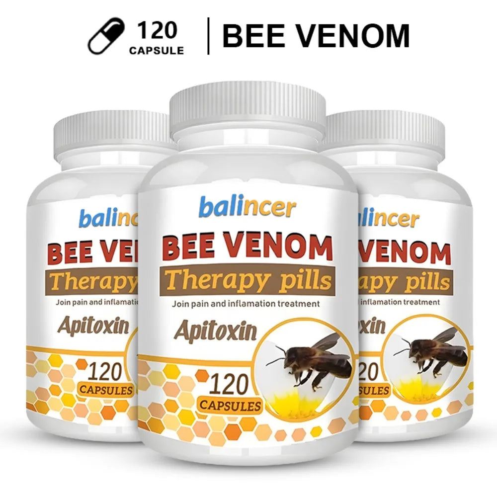 ZENVITALIZE Bee Venom Extract Capsules – Joint & Immune Support Dietary Supplement Qst 120 count-3 bottle