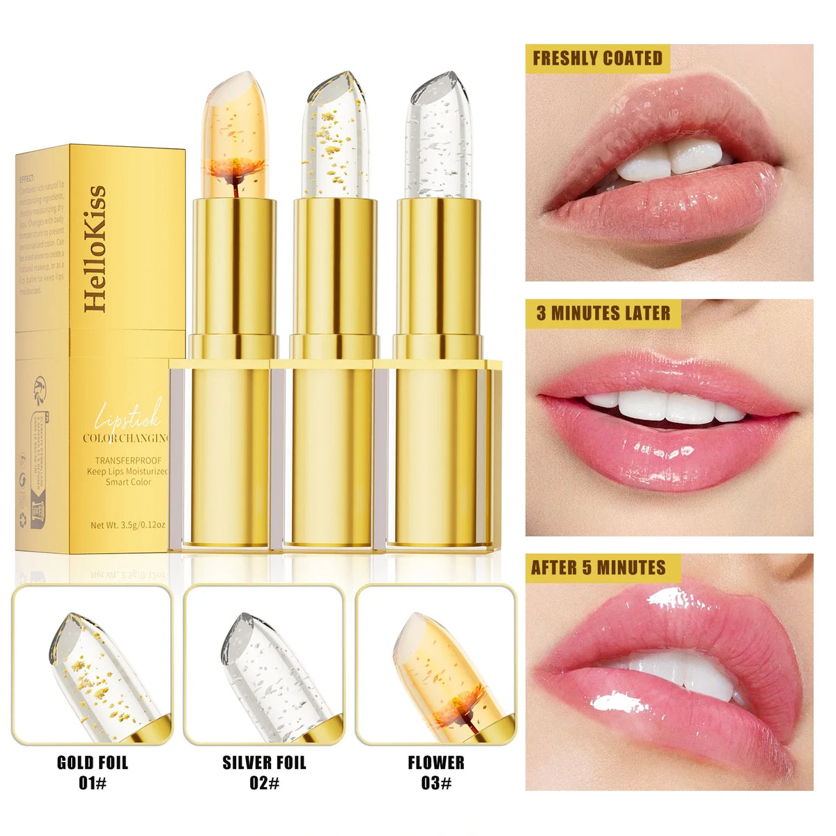 Temperature Color-Changing Flower Lipstick | Waterproof Jelly Lip Balm Jelly Lip Balm Qme