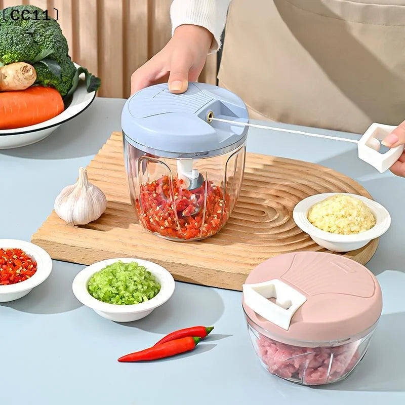 Manual Pull Food Chopper – Stainless Steel Garlic Mincer Manual Food Chopper Qme