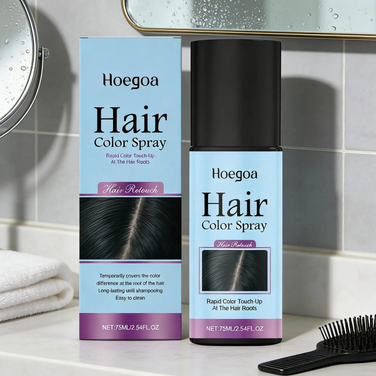 Hoegoa Temporary Hair Color Spray – Root Cover & Styling Temporary Hair Dye Spray Qst