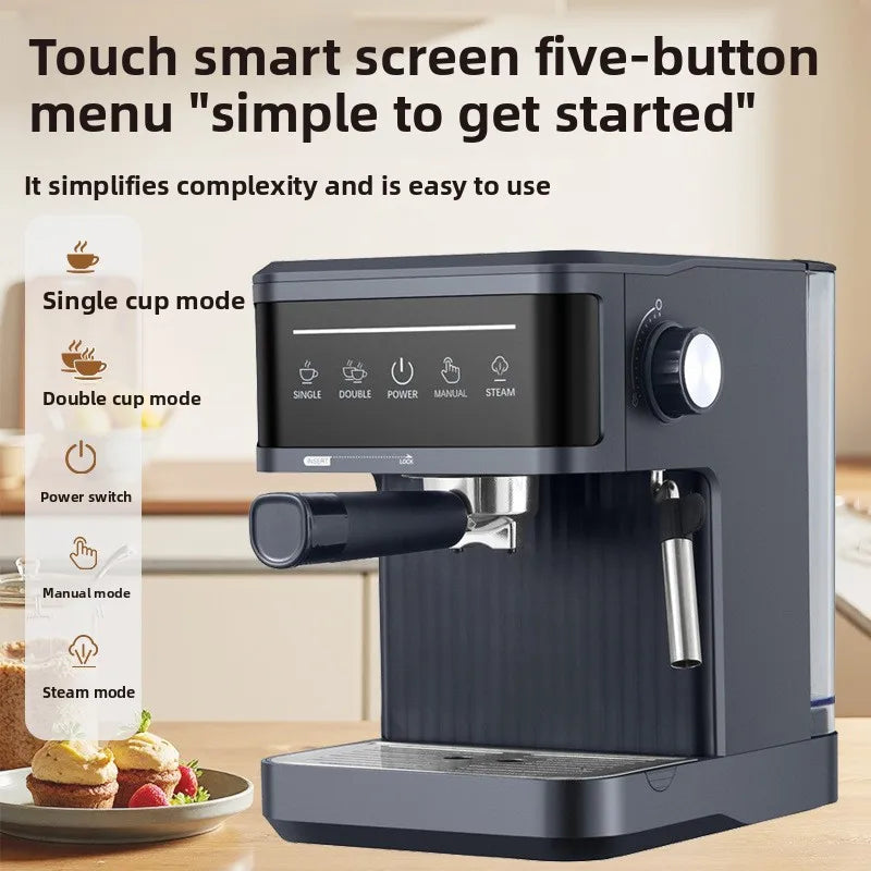 HAOYUNMA 20Bar Semi-Automatic Espresso Machine & Milk Frother Espresso Machine Qst