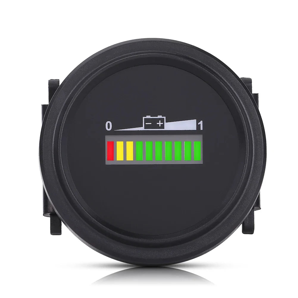 LED Digital Battery Gauge Meter 12V 24V 36V 48V 72V Indicator Battery Gauge Meter Qme black