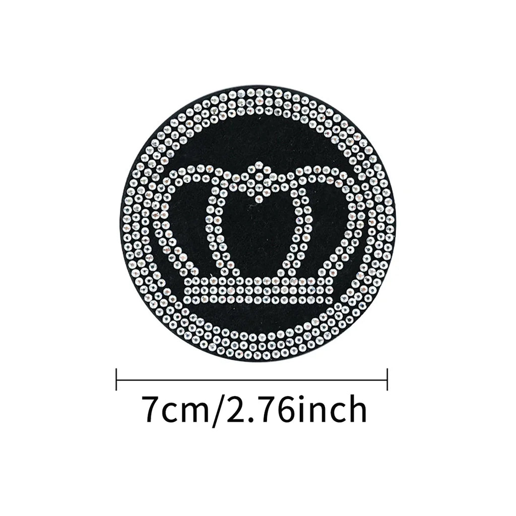 Diamond Car Cup Holder Pads Anti-Slip Interior Decor – 2 Pack Car Interior Accessory Qme