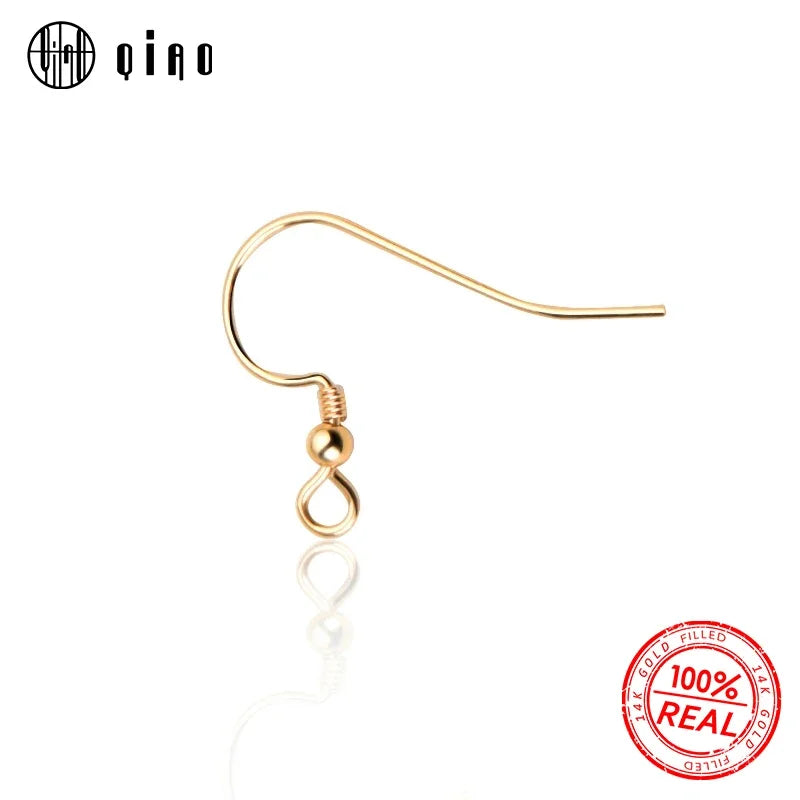 14K Gold Filled Ear Wire Hooks with Beads – DIY Earring Pair Earring Findings Qme Default Title