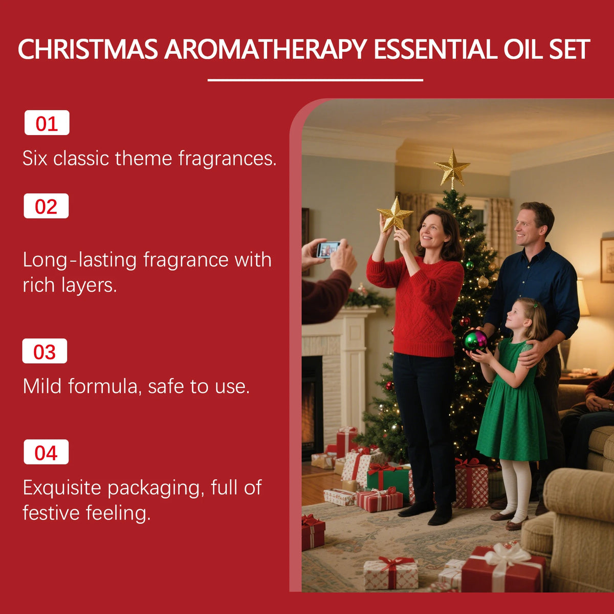 Christmas Aromatherapy Essential Oil Set – Festive Home Scent Essential Oil Set Qst