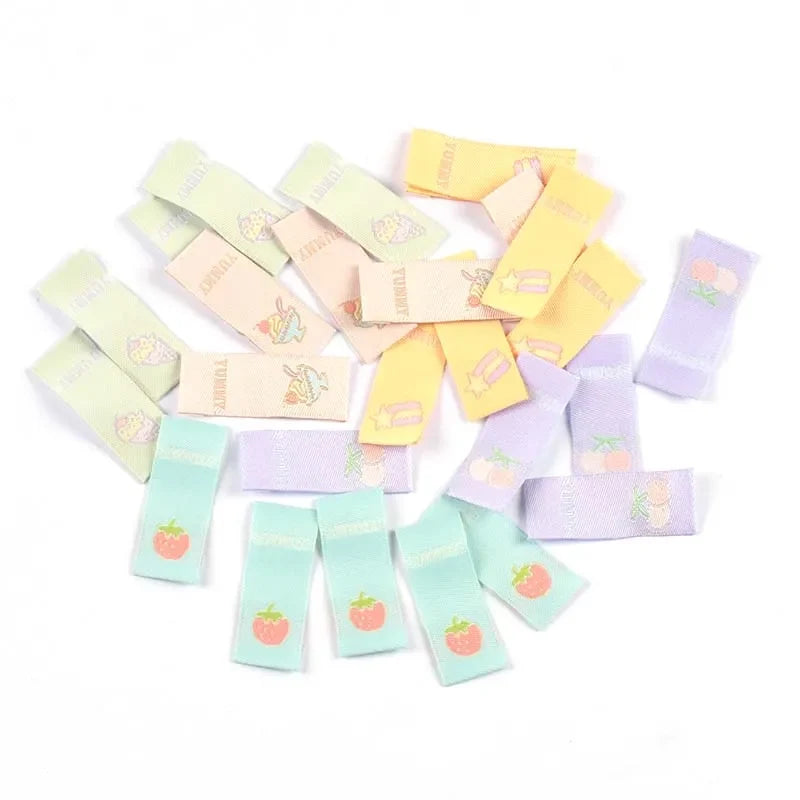 Embroidered Strawberry Ice Cream Cloth Labels for Sewing Embroidered Sewing Labels Qme