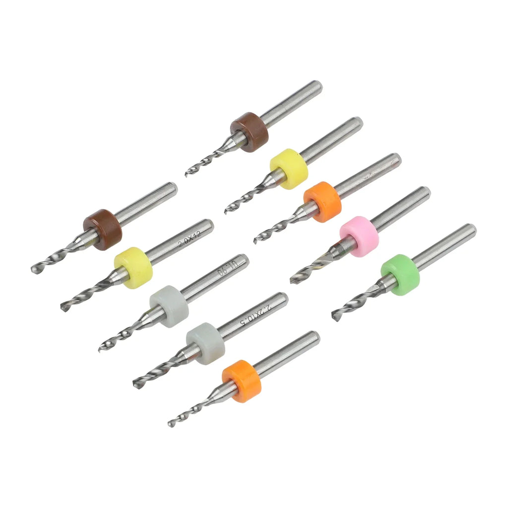 Coated PCB Milling Cutters & Drill Bits – 10-Piece Circuit Set PCB Milling Bit Set Qme