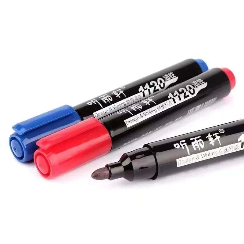 3-Pack Fine Tip Permanent Markers – Black, Blue & Red Permanent Marker Set Qme
