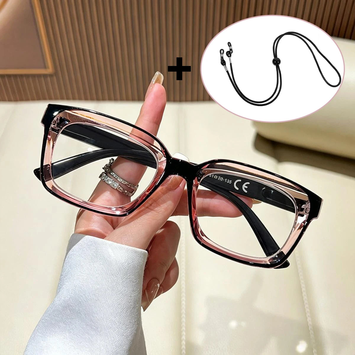 VOPHA Auto-Focus Blue Light Reading Glasses – Retro Square L29 Reading Glasses Qst Pink