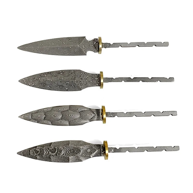 Damascus Steel Tea Knife Blank – DIY Tea Needle Tool Tea Knife Blank Qst