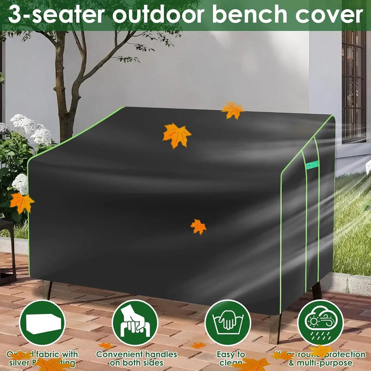 Outdoor Loveseat Cover – Weather-Resistant 2-Seater Protector Patio Furniture Cover Qme