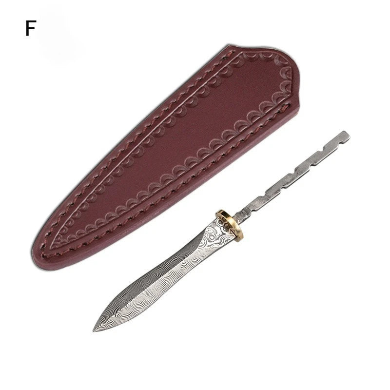 Damascus Steel Blank Tea Knife Blade – DIY Handmade Tool Blank Knife Blade Qst