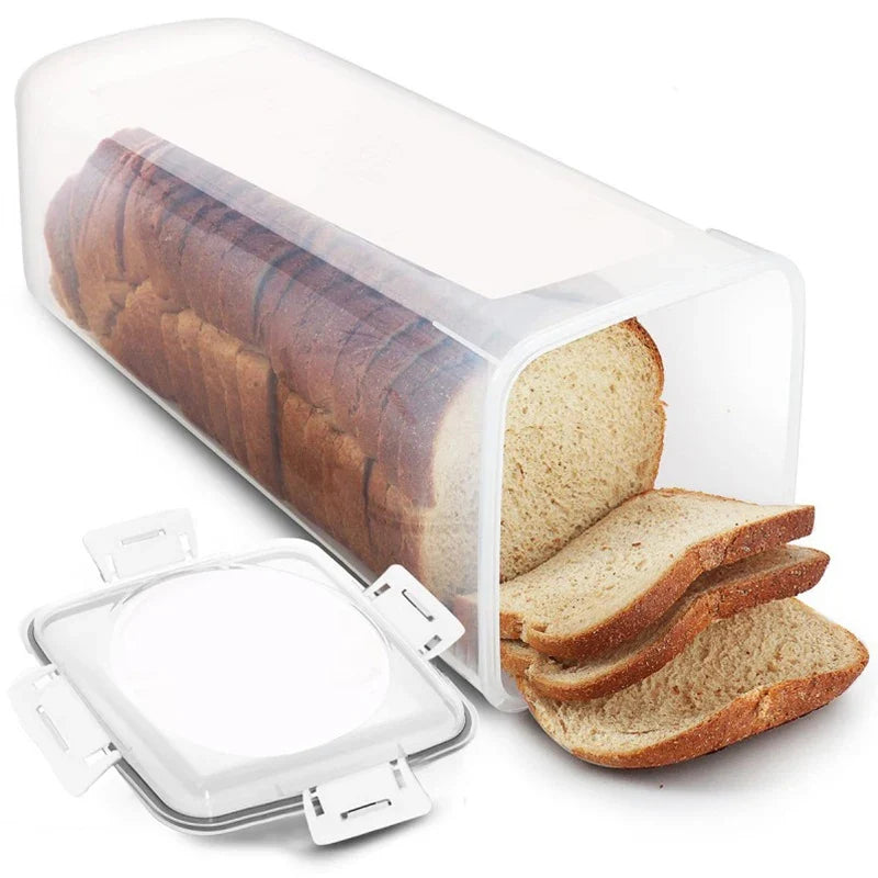 Airtight Bread Box Clear Loaf Container with Drawer Lid Bread Storage Box Qme Style 1