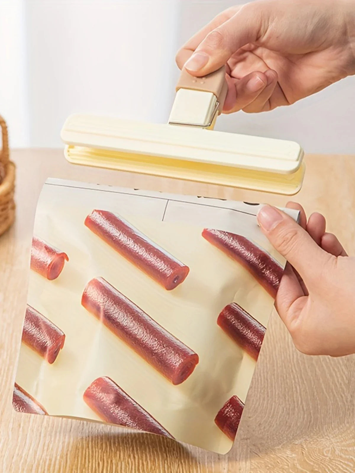 Moisture-Proof Food Sealing Clips for Snacks, Tea & Kitchen Bags Food Sealing Clip Qme Light Yellow