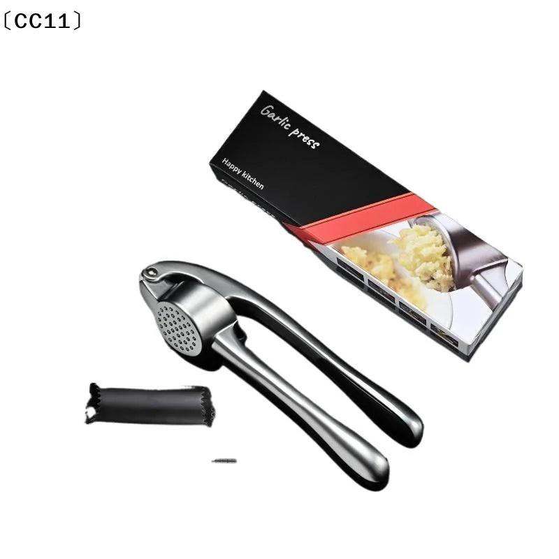 Zinc Alloy Garlic Press Set with Peeler & Cleaning Brush Garlic Press Set Qme