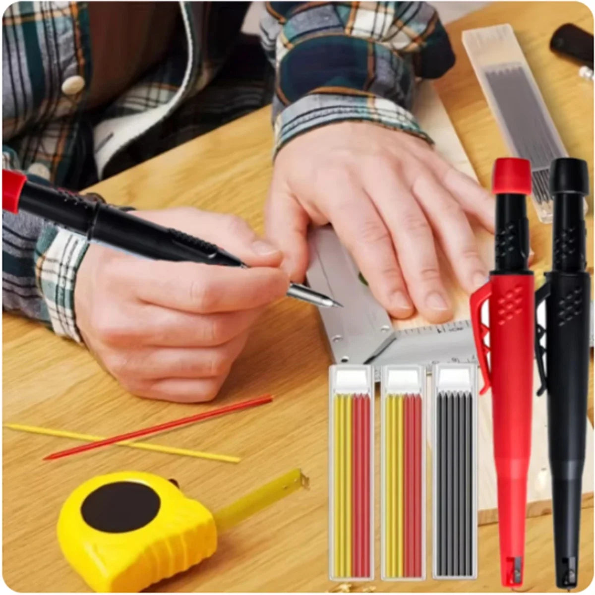 Carpenter Mechanical Pencil with Refills & Built-In Sharpener Mechanical Pencil Qme