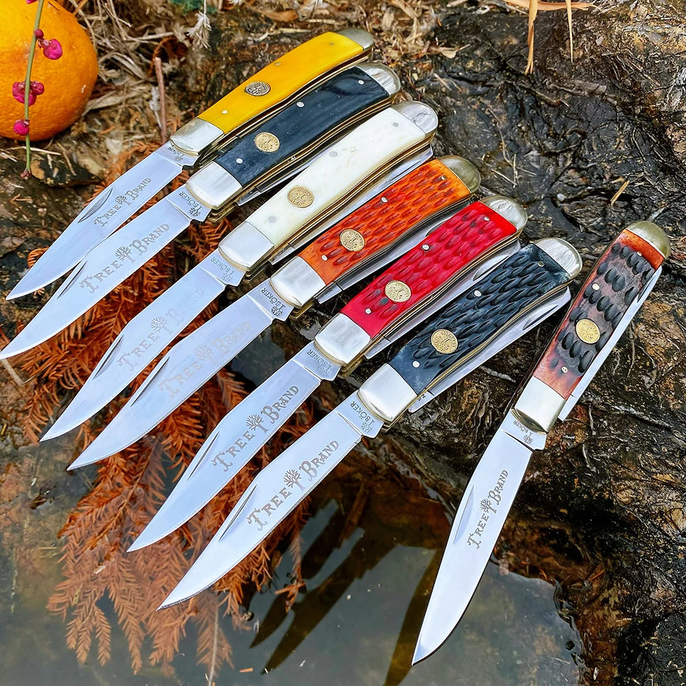 Z.QIAN Bone Handle Slip Joint Multi-Blade Folding Pocket Knife Folding Pocket Knife Qst