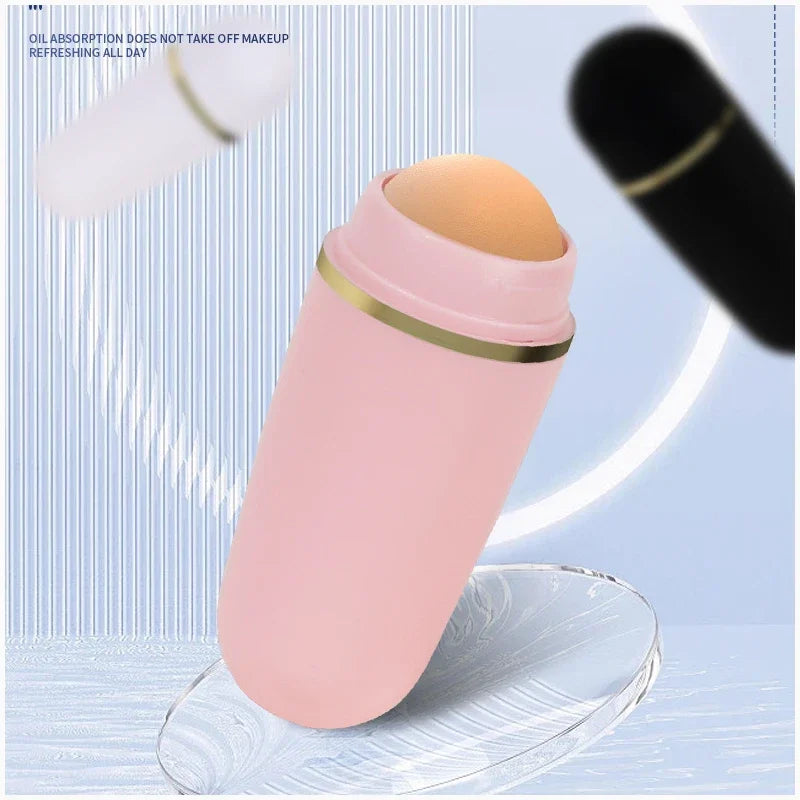 Volcanic Stone Oil-Absorbing Facial Roller | Portable Skin Tool Facial Oil Roller Qme