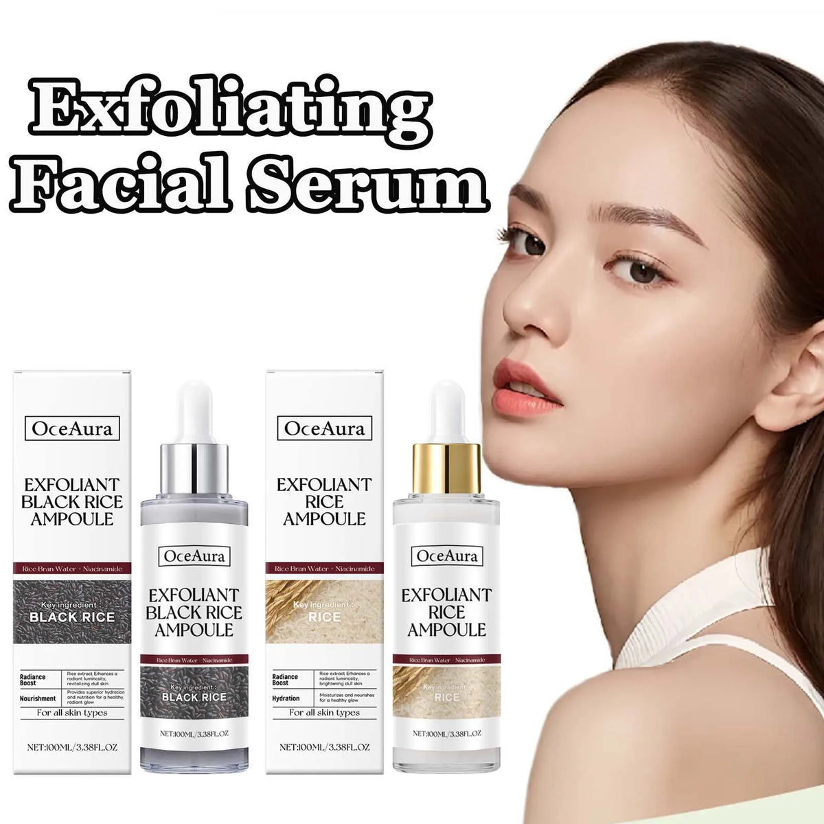 Rice Exfoliating Facial Serum – Pore Cleansing & Brightening Exfoliating Facial Serum Qme