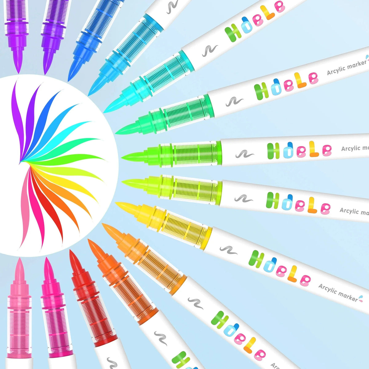 Qme Brush Tip Acrylic Paint Markers | Direct-Liquid Ink Acrylic Paint Markers Qme