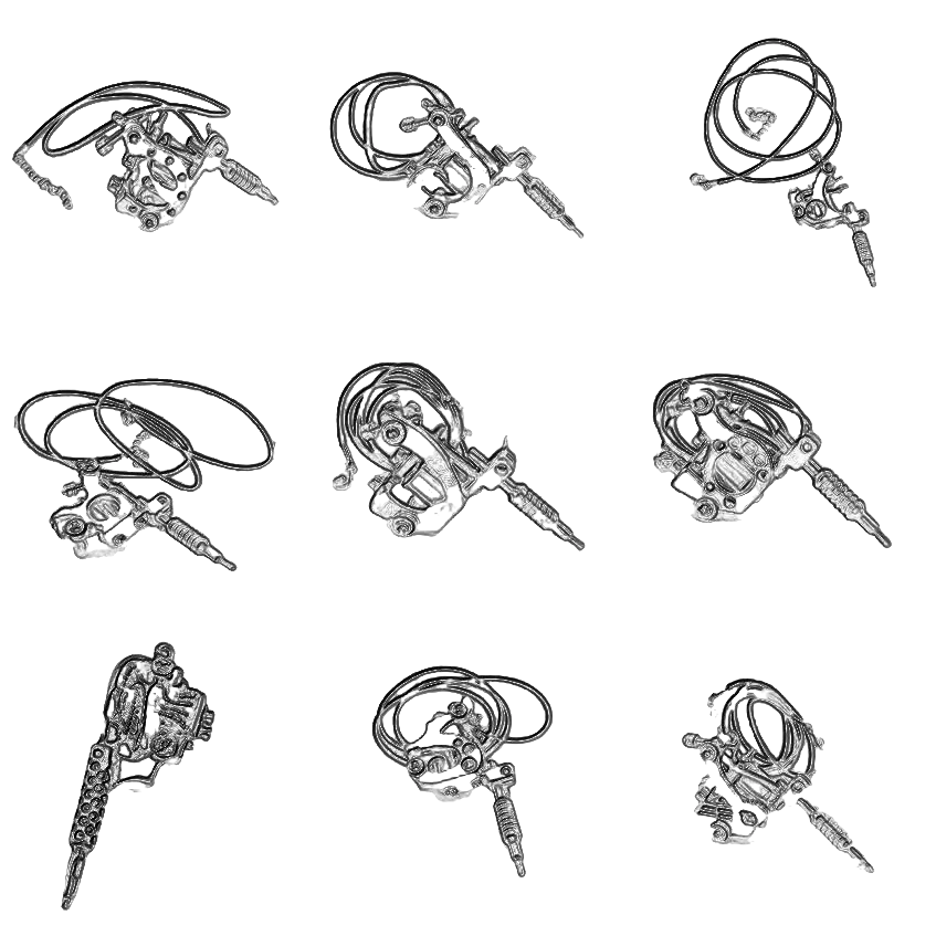 Tattoo Machine Charm Stainless Steel Pendant Necklace for Men Charm Pendant Necklace Qme
