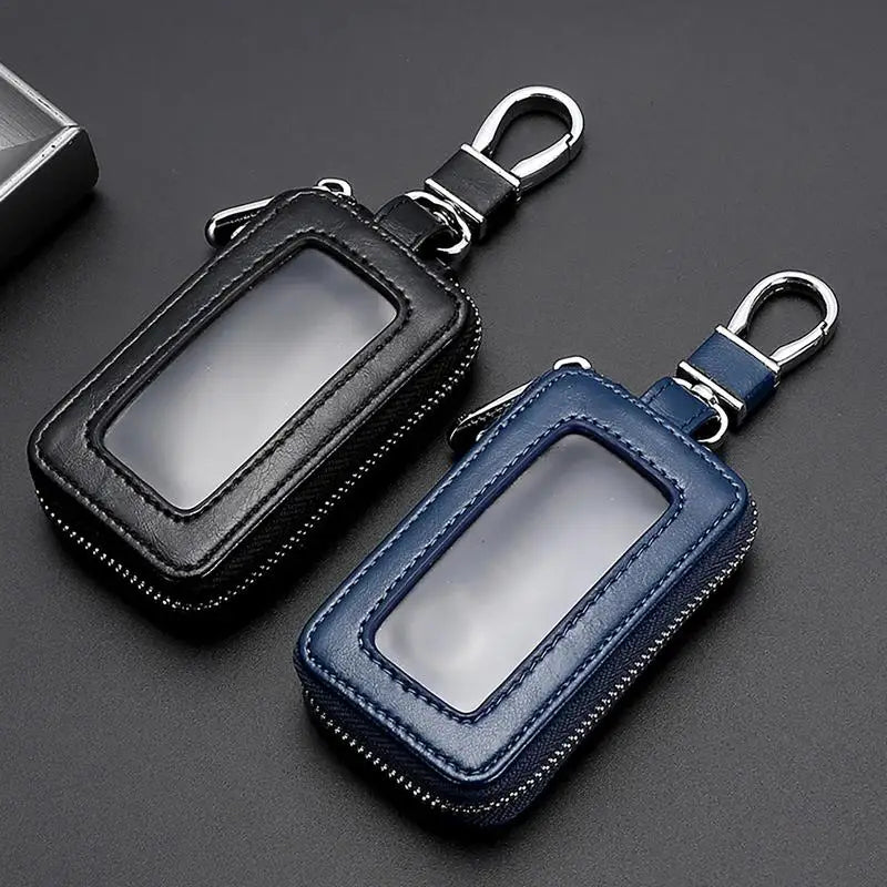 Leather Car Key Case – Key Fob Protector with Coin Holder Leather Key Case Qst