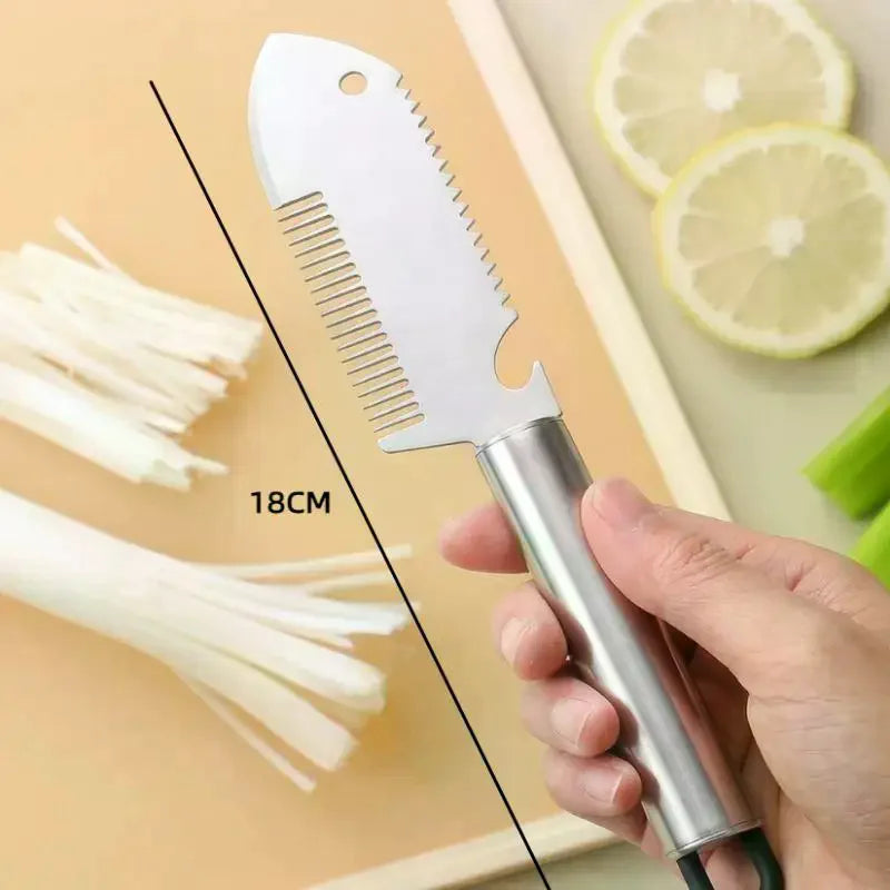 Stainless Steel Scallion Slicer & Ergonomic Vegetable Knife Vegetable Slicer Knife Qme