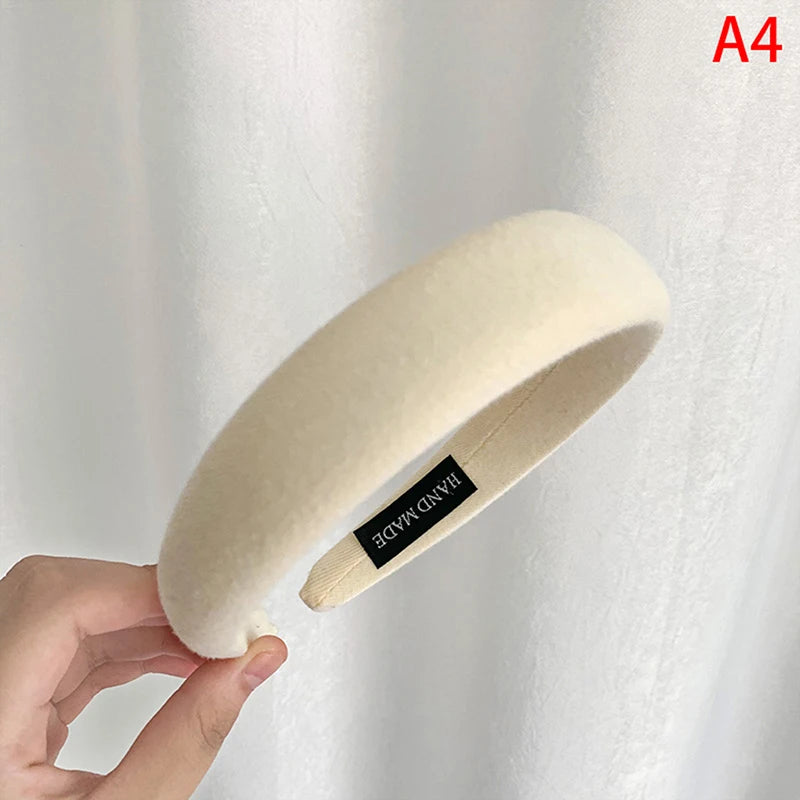 Padded Velvet Headband – Thick Sponge Hair Hoop for Women & Girls Hair Headband Qst A4