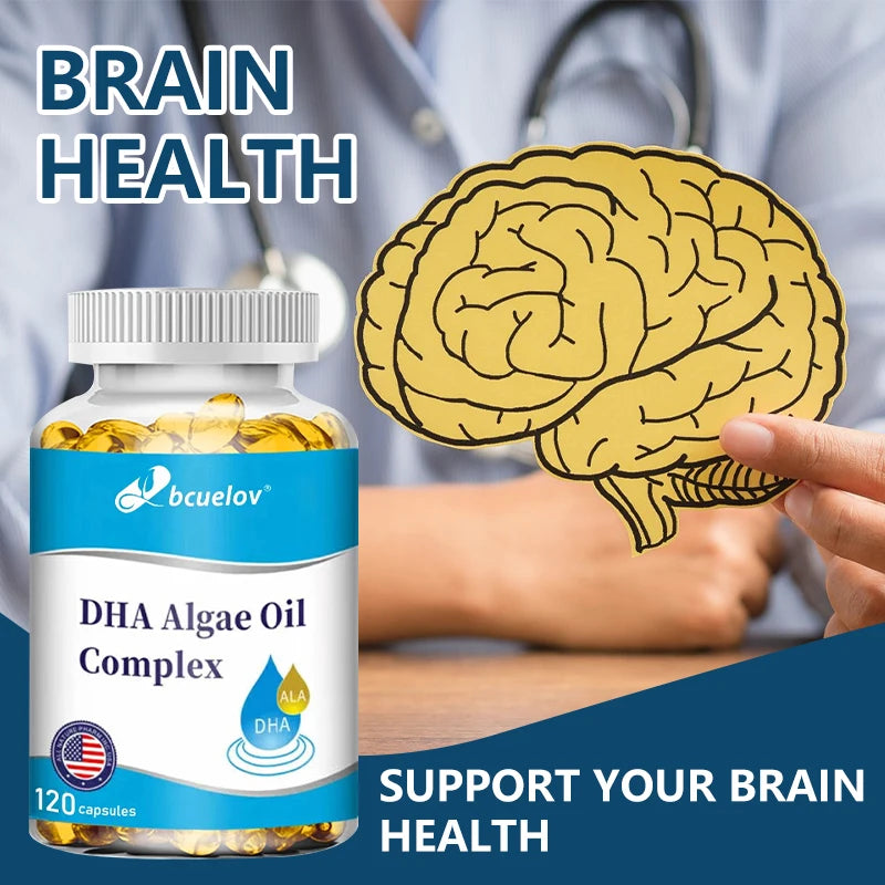Bcuelov DHA Algae Oil Capsules – Extra Strength Supplement Omega-3 Supplement Qst