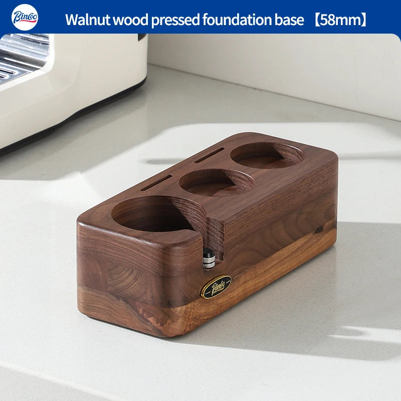 Bincoo Wooden Espresso Tamping Stand Set – 51/58mm Tamper Kit Espresso Tamping Set Qst Only base A 58MM
