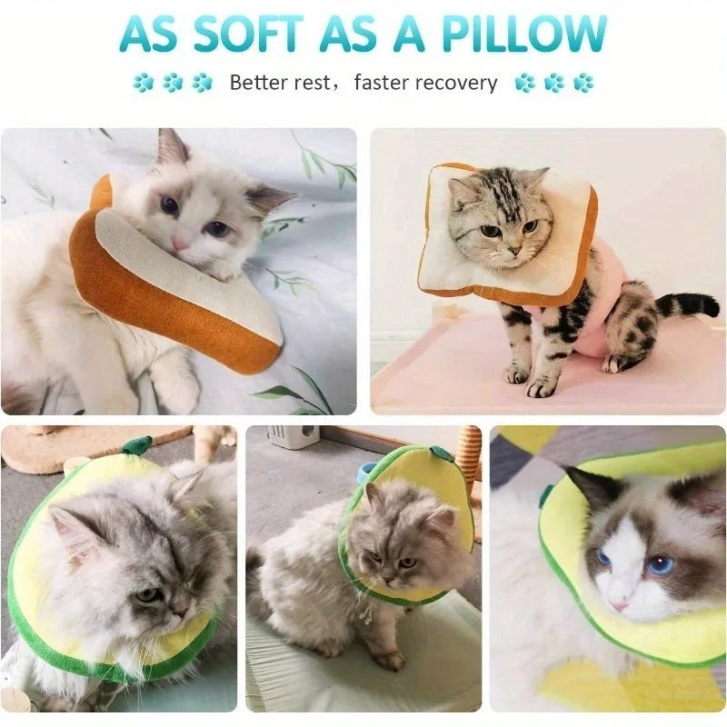 Cat Recovery Cone Collar Anti-Lick Neck Cone | Post-Surgery Cat Recovery Cone Qme