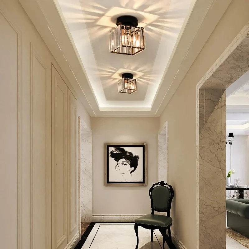 Crystal Ceiling Light | Modern Pendant Lamp for Hallway & Balcony Pendant Ceiling Light Qme