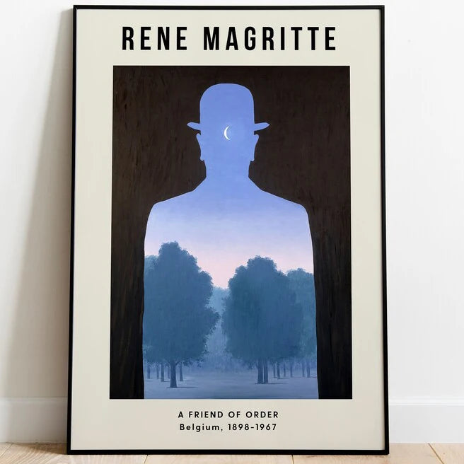 Magritte Surrealism Canvas Wall Art – Modern Nordic Poster Print Canvas Wall Art Qst O 20X25cm No Framed