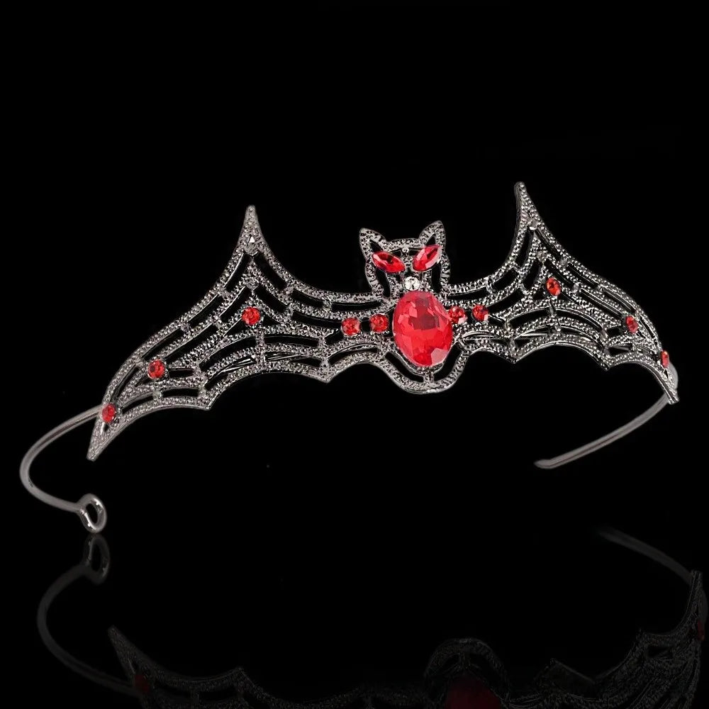 Halloween Bat Hairband – Sparkling Multicolor Rhinestone Halloween Hair Accessory Qme
