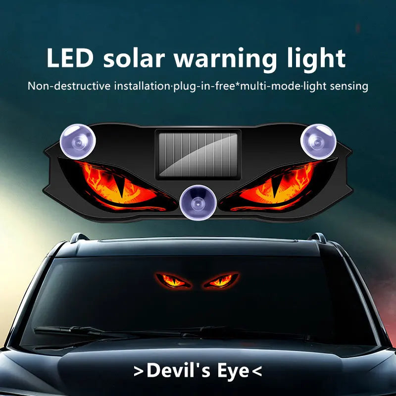Solar Demon Eye LED Car Window Flashing Signal Light Car LED Signal Light Qst