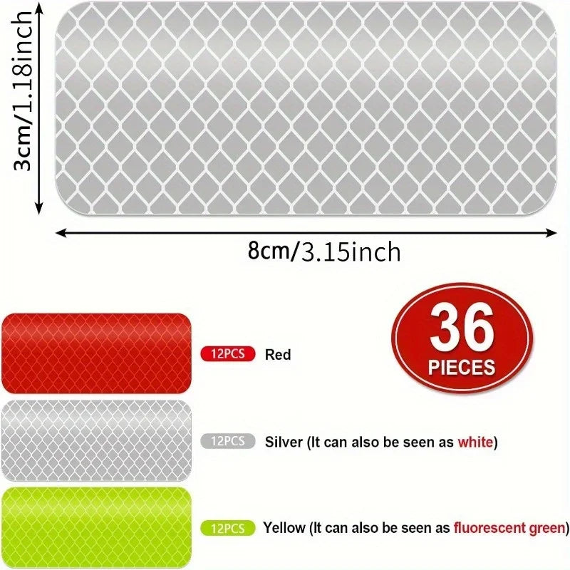 Reflective Safety Warning Stickers for Cars & Motorcycles Reflective Safety Stickers Qme