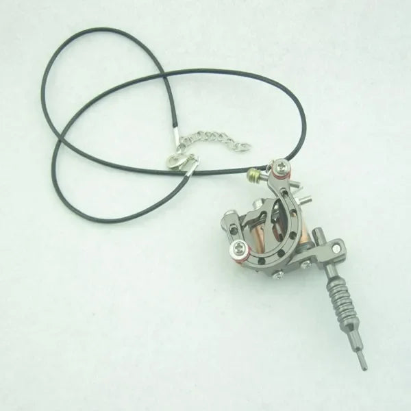 Tattoo Machine Charm Stainless Steel Pendant Necklace for Men