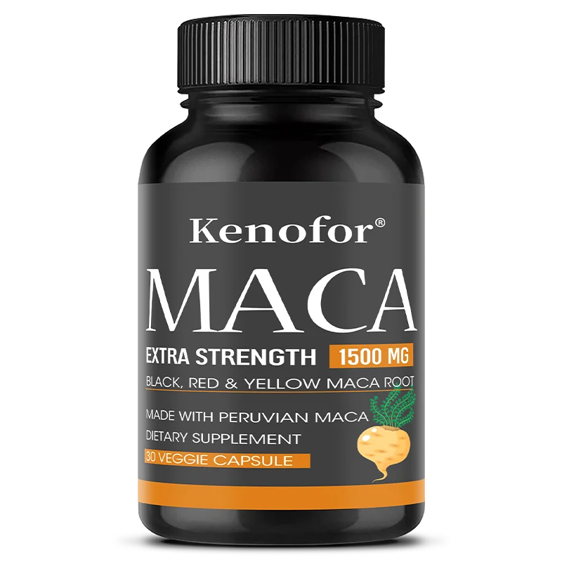 Premium Maca Root Capsules – Triple Maca & Black Pepper Blend Herbal Supplement Qst 30 count-1 bottle