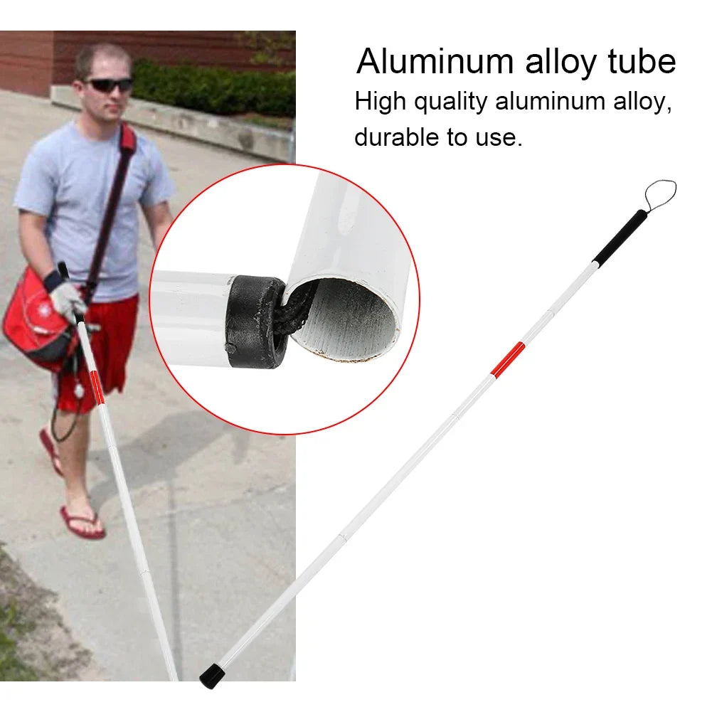 Foldable Reflective Walking Cane | Portable Anti-Shock Stick Folding Walking Cane Qme Default Title