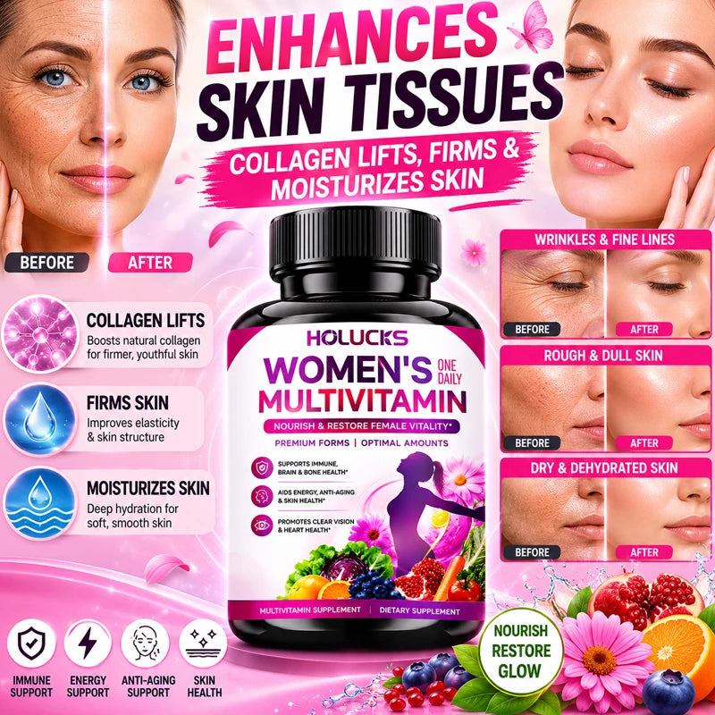 Fulimiks Women's Multivitamin Capsules – A C D3 E Collagen CoQ10 Women's Multivitamin Qst