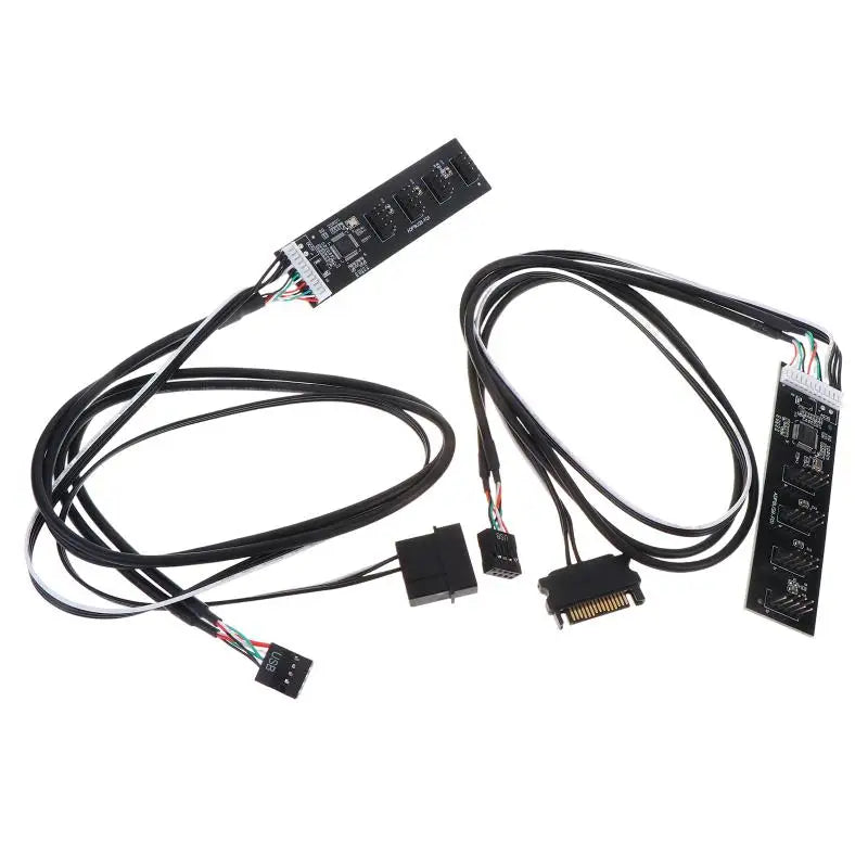 9-Pin to 8-Port USB 2.0 Hub Riser Card – Quad Splitter USB Hub Riser Card Qme