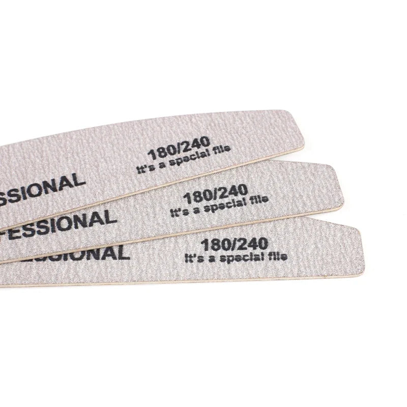 Professional Wood Nail Files 180/240 Grit Emery Board – 10 Pack Emery Board Nail File Qme