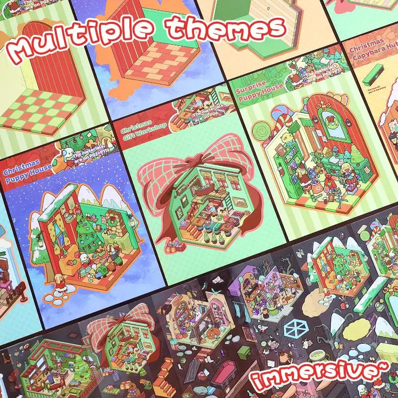 Christmas Miniature Scene Diorama Stickers | DIY Craft Set DIY Craft Stickers Qme