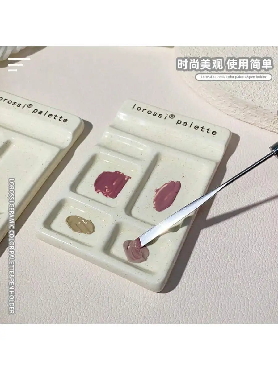 Ceramic Nail Art Palette & Pen Holder – Polish Mixing Dish Nail Art Palette Qme