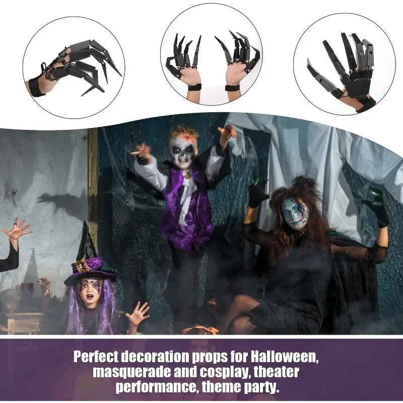 Halloween Articulated Skeleton Fingers Cosplay Hand Prop Costume Prop Qme
