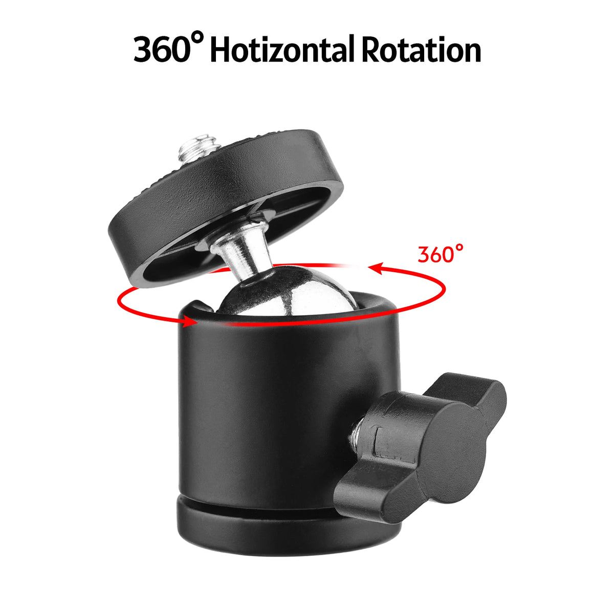 Mini Swivel Ball Head Tripod Mount 360° Rotation 1/4" Screw Tripod Ball Head Qst